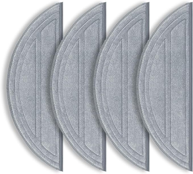 4 Pack Replacement Microfiber Mop Pads Compatible with Roborock Q10 S5 / Q10 S5+ / S8 Pro / Q10V / Q10 VF / S8 Pro+ / Q10V+ / Q10 VF+ / Q10 VF5+ MX Robot Vacuum Mop Cloths Accessories