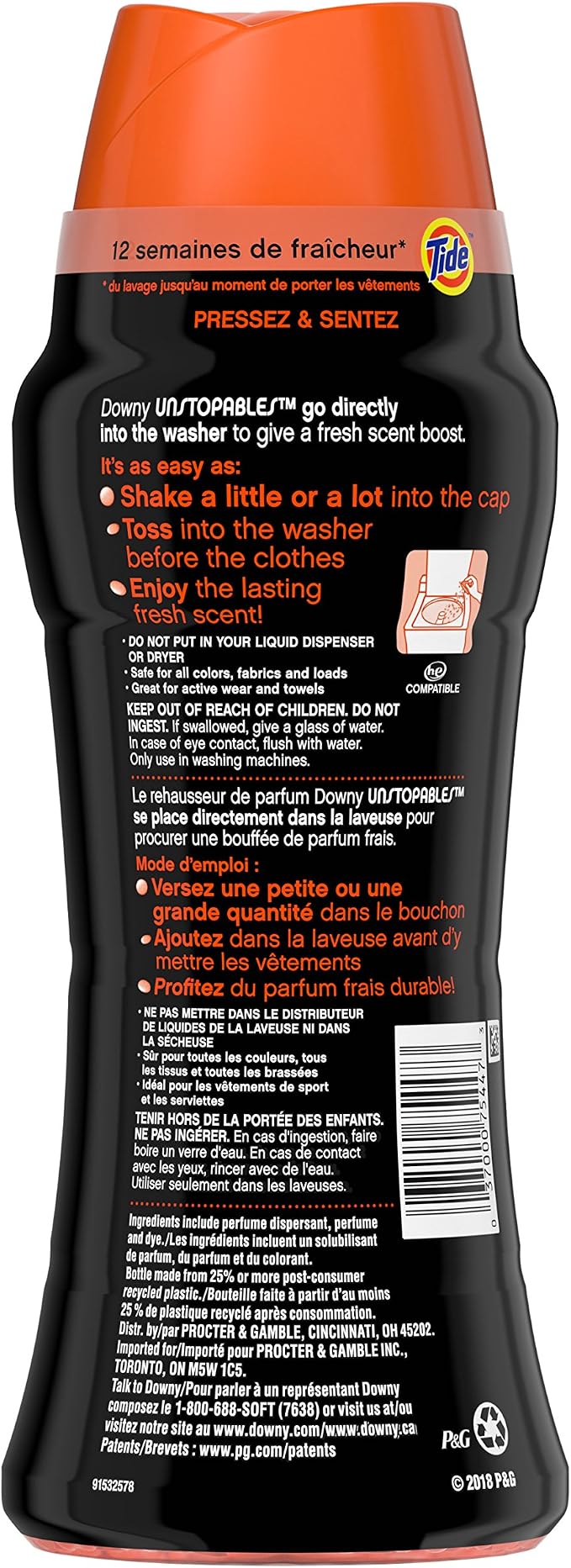 Downy Unstopables In-Wash Scent Booster Beads with Tide Original Scent, 14.8 oz