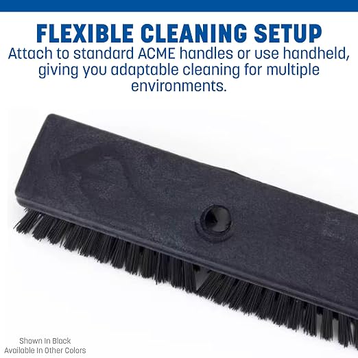 SPARTA Plastic Floor Scrub Brush, Brush Head Only, Deck Brush with ACME Standard Thread Fitting for Deck, Industrial Kitchens, and Hospitals, 10 Inches, Blue, (Pack of 6)