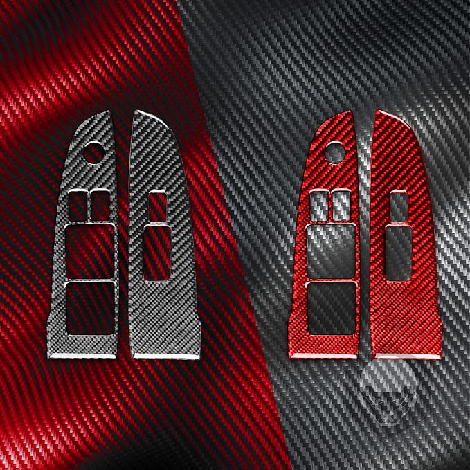 Real Carbon Fiber Trim for Infiniti Accessories | for G37 2010-2013 Q60 2014 2015 Convertible Console Armrest Window Lift Switch Panel Interior Thick Overlay Decal - A
