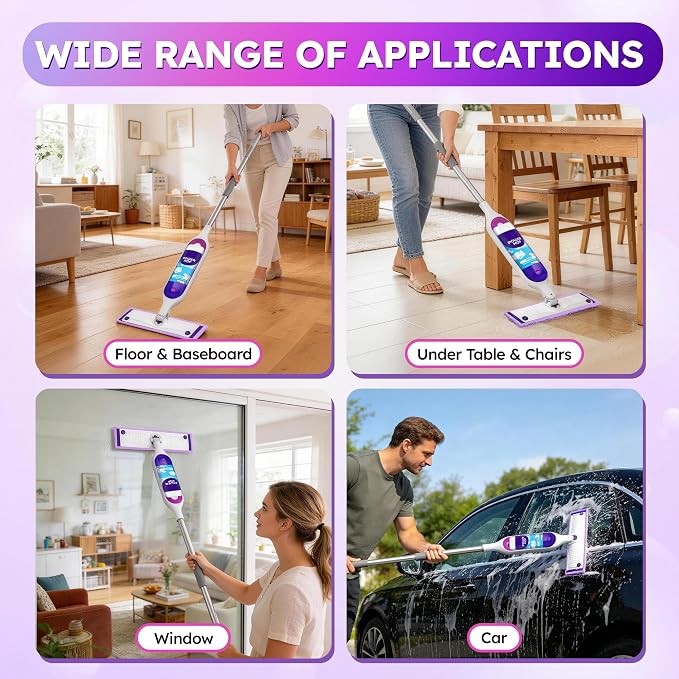 Microfiber Mop Pads for Swiffer PowerMop, Reusable Microfiber Pads Refills for 13 ''-15 '' Spray Mop, Washable Pad Replacements for Multi Surface Wet & Dry Floor Cleaning, 10 Pack