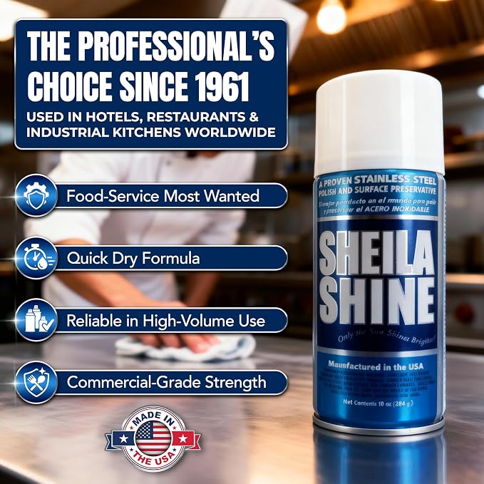 Sheila Shine 4 x 1 Gallon Stainless Steel Cleaner and Polish – Cleans, Polishes & Protects Kitchen Appliances, Refrigerators, Sinks, Ovens & Grills – Stainless Steel Cleaner for Appliances