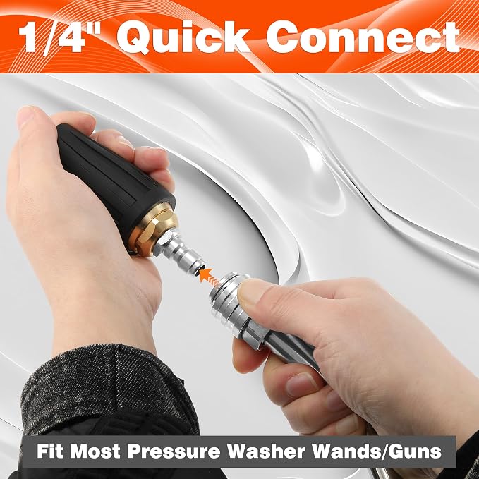 Tool Daily Turbo Nozzle Pressure Washer, 360° Rotating Nozzle | Pressure Washer Turbo Tip for Car Washing, Concrete, Brick Cleaning, 1/4 Inch Quick Connect, 3600 PSI, 2.5 GPM