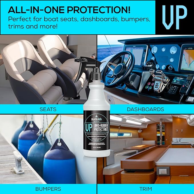 Suds Lab Marine VP Vinyl + Rubber Protectant – UV & Water Protection, Cleans & Shines, Long-Lasting, 32 oz.