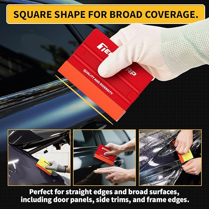 TECKWRAP Felt Squeegee for Vinyl Wrap Window Tint, Soft/Hard | Pro Car Wrap Tool Kit with 2 Hardness Levels Scratch-Free Tool for PPF, Decal, Inkjet Sticker Paper & Wallpaper DIY Projects