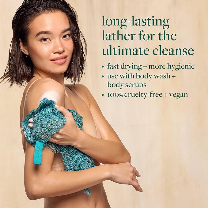 EcoTools Exfoliating Bath Net, Inspired By African Net Sponge, Exfoliates & Cleanses Whole Body, Flexible & Reusable, Eco-Friendly Body Scrubber, Vegan & Cruelty-Free, 1 Count