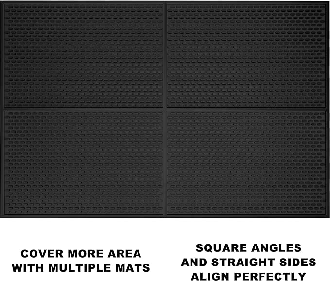 AXIESO 2 Pack Silicone Bar Mat - 1/2 Inch Thick Heat-Resistant and Food Safe Drip Mat - Spill Mats for Counter Top - Kitchen Service Mat, Coffee Bar, Restaurant - Drying Mat - 18 x 12 Inches