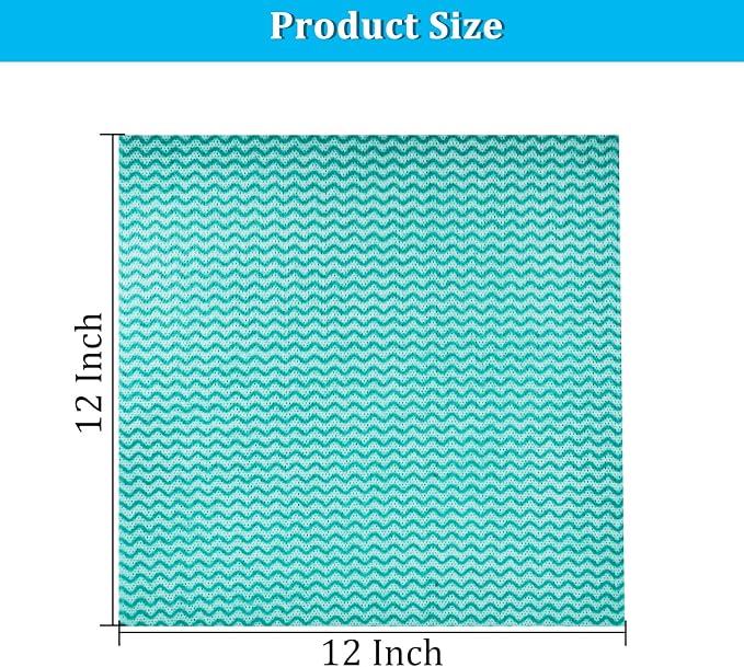Disposable Kitchen Cleaning Towel Disposable Dish Cloths, Reusable Wipes Heavy Duty Cleaning Rags for Kitchen, Bathroom, Household,50 Count Green