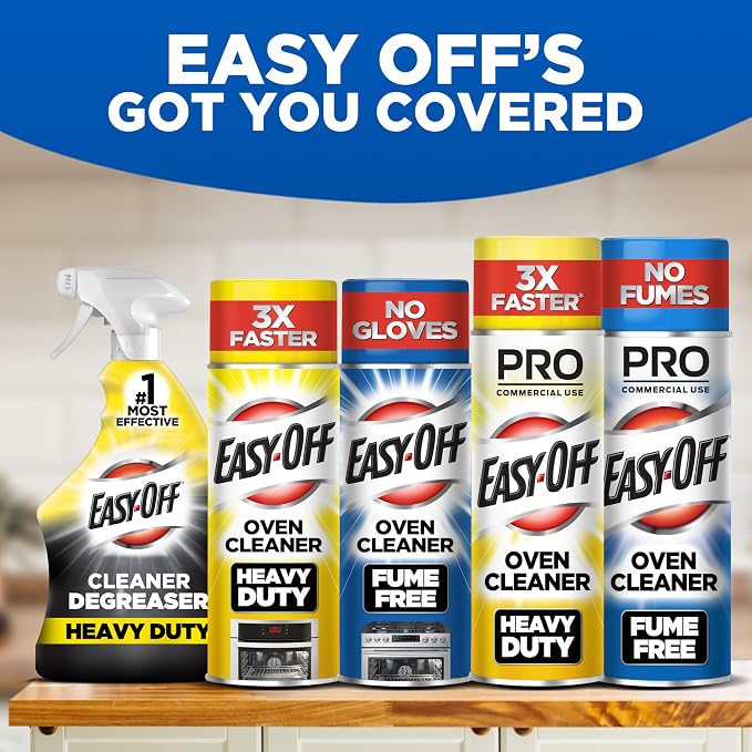 Easy-Off Fume Free PRO size Oven Cleaner Foam, Removes Grease & Burned-On Food, For Ovens, Air Fryers & More 24oz (2-count)