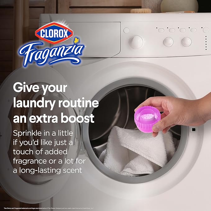 Clorox Fraganzia Laundry Scent Booster Crystals In-Wash Fragrance Beads Fresh-Smelling Clothes and Linens Safe All Fabrics and Colors Easy-Pour Bottle Spring Scent 18 OZ 2 Pack Twin Pack Value