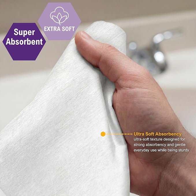 MED PRIDE Disposable Dry Wipes for Adults, Soft & Absorbent Personal Towels, Bulk 800 Count, Incontinence Care, Baby Wipes (800 Count (Pack of 1))