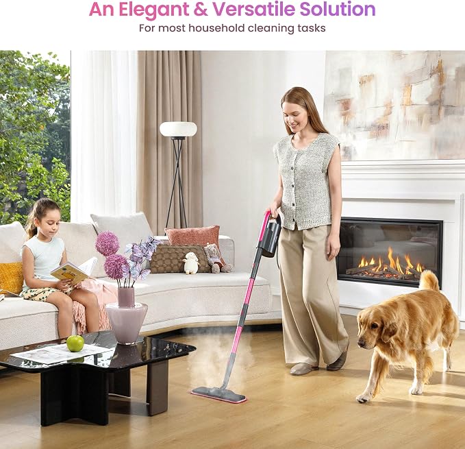 Schenley 19-in-1 Steam Mop with Handheld Steamer for Hard Floors | Multi-Surface Cleaning, 15s Heat-Up, 12-25 Min Steam Time, 248°F Steam, Chemical-Free, Tile & Grout, Wall Cleaning