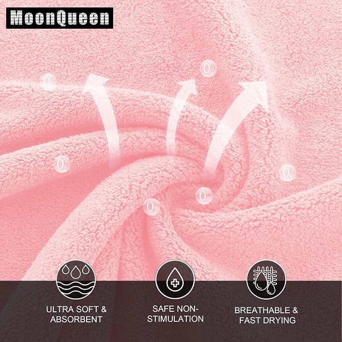 MOONQUEEN Ultra Soft Premium Washcloths Set - 12 x 12 inches - 72 Pack - Quick Drying - Highly Absorbent Coral Velvet Bathroom Wash Clothes (Pink)