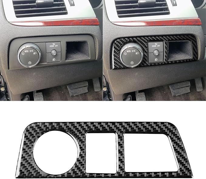 Decals Fit for Cadillac Escalade ESV 2007-2014 / EXT Hybrid 2009-2013 | Real Carbon Fiber | Accessories | Headlight Switch Control Button Surround | Anti-scratch
