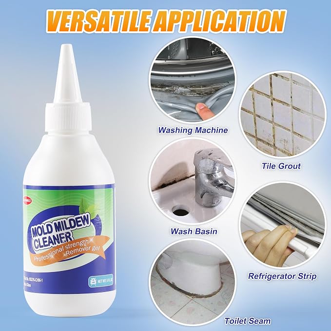 GELIVABLE Home Stain Cleaner Gel,Black Stain Remover for Household, 5 Fl Oz | Remove Black Stains from Washing Machine Seals, Refrigerator Strips, Grout, Showers, Tile and Kitchen Sinks