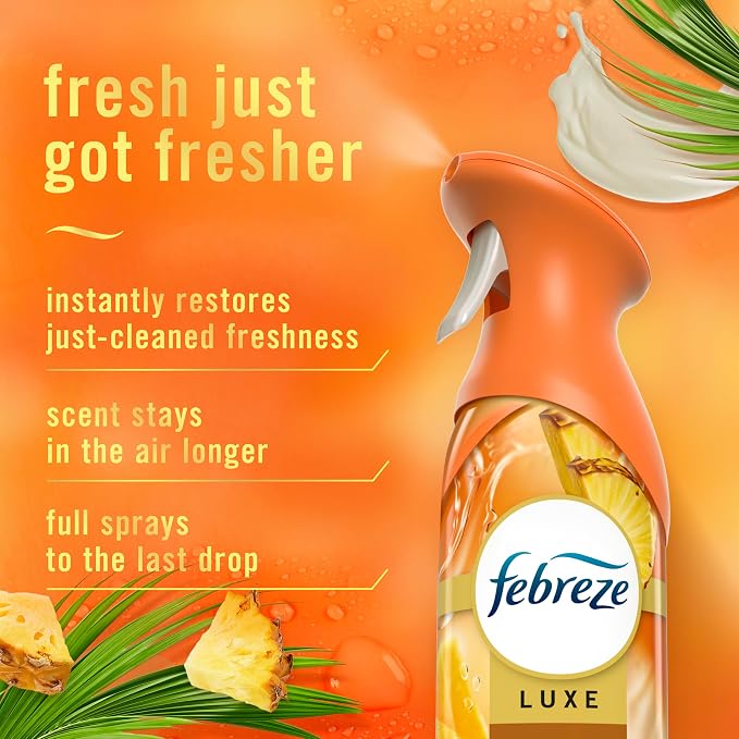 Febreze Air Mist, Air Freshener Spray, Odor Fighting Room Spray, Deodorizer for Home Bathroom Kitchen Office Apartment Dorm Room Classroom, Tropical Blend, 8.1oz, 2ct