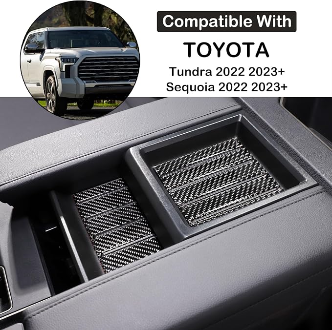 Aunginsy Car Central Control Armrest Box Slot Pad Sticker Compatible with Toyota Tundra 2022-2024 Armrest Box Storage Box Cover Slot Panel Slot Sticker Armrest Lid Storage Slot Trim Cover Accessories