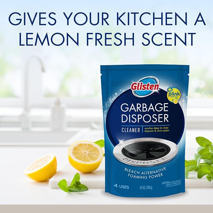 Glisten Garbage Disposer Foaming Cleaner, Lemon Scent, 6-Pack (24 Uses)