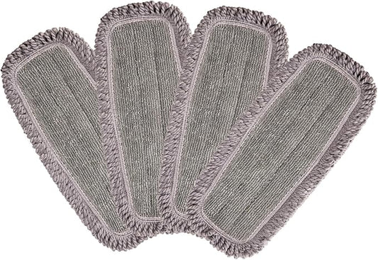 CLEANHOME Microfiber Mop Pads, 4 Pieces | Fit CLEANHOME Dust Mop: B09PBPGSJ3, For Floor Cleaning, Twisted Microfiber Replacement Pads