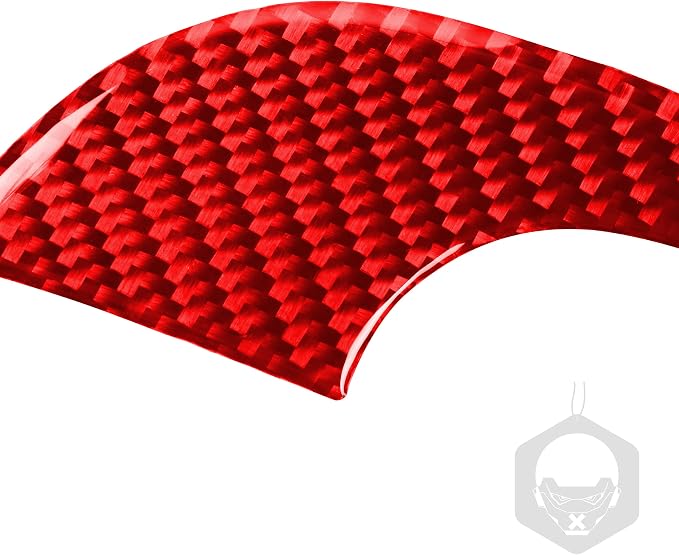 Glove Box Handle Decals Fit for Dodge Charger/Chrysler 300 2011-2023 | Real Carbon Fiber | Accessories | Trim Passenger Side Storage Box Glove Box Panel | Thick Overlay | Self-adhesive | Red