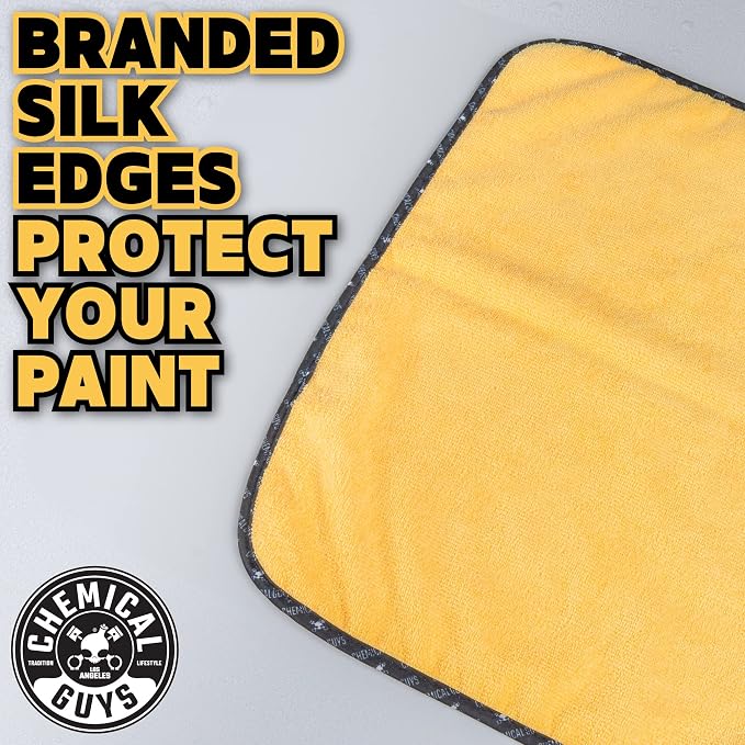 Chemical Guys, Professional Microfiber Towels, 16 x 16 in, Gold, 3 Pack | Ultra-soft, scratch-free towels to buff wax, dry panels and clean glass and interiors, machine washable