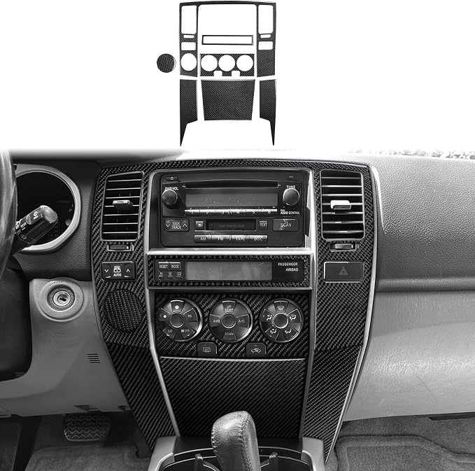 Center Console Stickers Fit for Toyota 4Runner Accessories 2003-2009 | for 4 Runner(N210) SR5/Sport Edition/Limited 2003 2004 2005 2006 2007 2008 2009|Real Carbon Fiber Trim|Thick Overlay