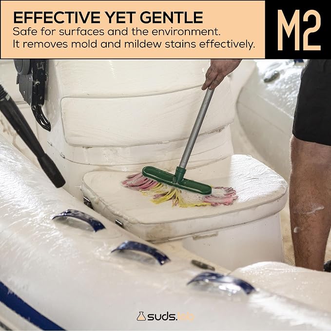 Suds Lab Marine Mildew-Stain Remover, Instantly Removes Mold Stains and Mildew Stains, Sodium Hypochlorite Formula, Less Abrasive, Easy to Use