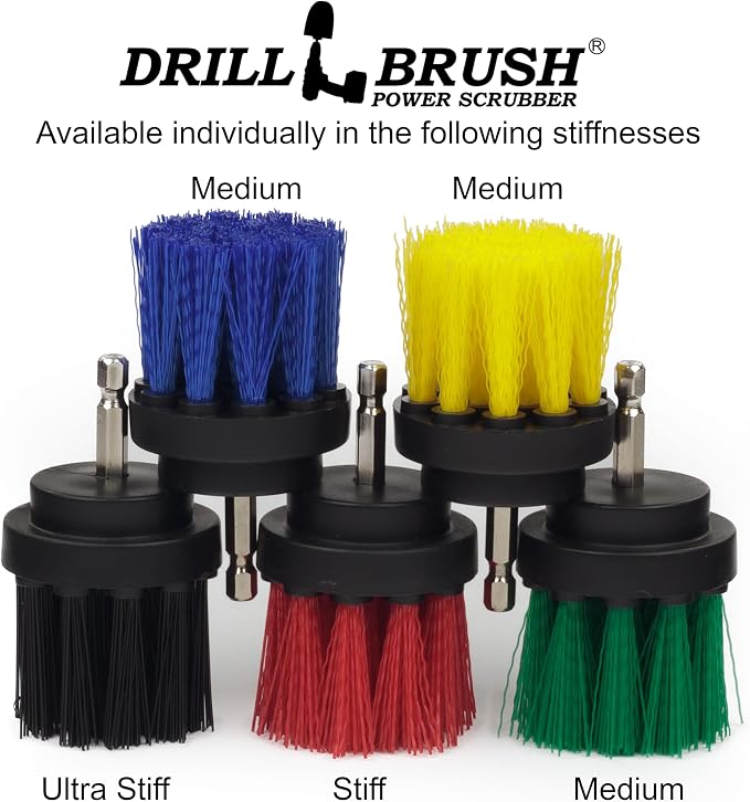 Scrub Brush for Shower - Cleaning Supplies - Scrubbing Bathroom Accessories - Shower Cleaner Brush - Bathtub Scrubber - Sink Cleaner Brush - Tile Grout Cleaner - Shower Door Brush - Glass Door Brush