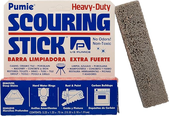 PUMIE 3 Pack Scouring Stick, Toilet Bowl Ring Remover, Heavy Duty Extra Strong Pumice Cleaning Bar, Pumice Stone for Cleaning Toilet Rings, Bathroom & Kitchen Stains by USPumice