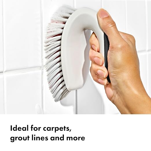 OXO Good Grips All-Purpose Scrub Brush – 2-Pack, Crevice Cleaning, Bathroom Cleaning, Scrub Brush with Handle, Brushes to Scrub Your Kitchen or bathrooms