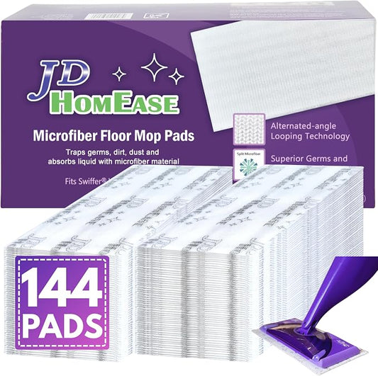 144 Pack Premium Microfiber Replacement Pads for Swiffer WetJet - Super Absorbent, Lint-Free, Durable-11"x5.5", Perfect Fit Swiffer WetJet Mop - Safe on Hardwood, Tile, Vinyl