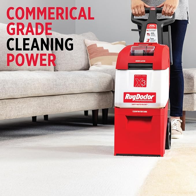 Rug Doctor Mighty Pro X3 Commercial Carpet Cleaner with Pet Cleaner Bundle | Includes 48 oz Pet Stain & Odor Solution and 22 oz Urine Eliminator Spray for Tough Pet Stains and Odors.