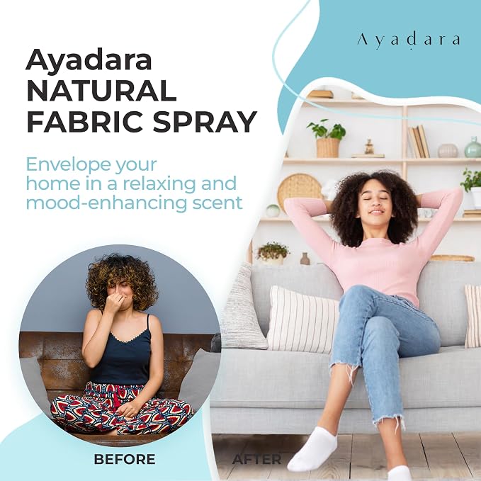 Ayadara Natural Fabric Spray, Lavender Room Spray Air Freshener, Odor Eliminator Mist, Aromatherapy Home Fragrance, Lavender Linen Spray for Bedding, Pillow, Sheet, Blanket and Clothing, 2000+ Sprays