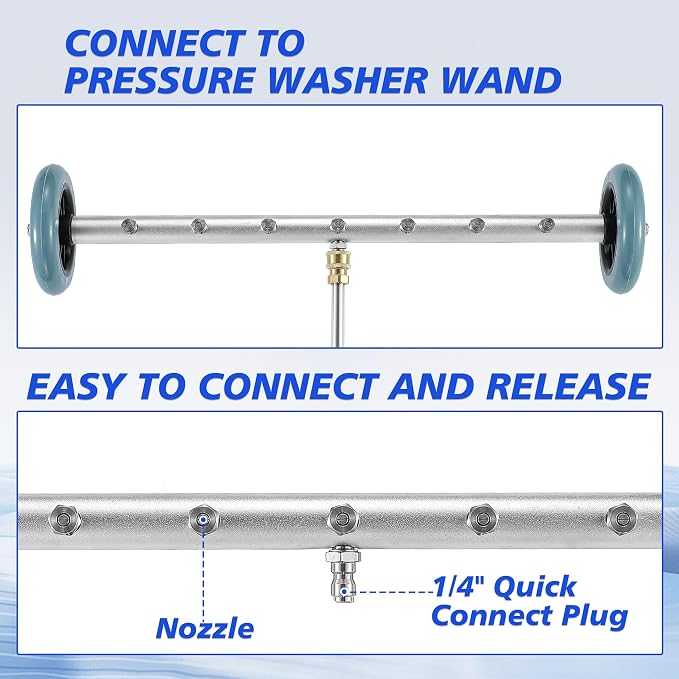 RIDGE WASHER Pressure Washer Undercarriage Cleaner, 24 Inch, 4000 PSI | Undercarriage Car Washer, Under Car Pressure Washer Attachment with 3 Pcs Extension Wand