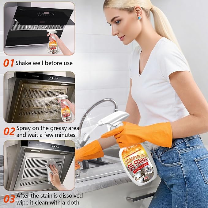 Heavy Duty Degreaserr, 2025 New Kitchen Cleaner, Multipurpose Oil Stain Remover, Strong Grill Cleaner for Restaurant, Multipurpose Cleaner Spray for Countertops, Ovens
