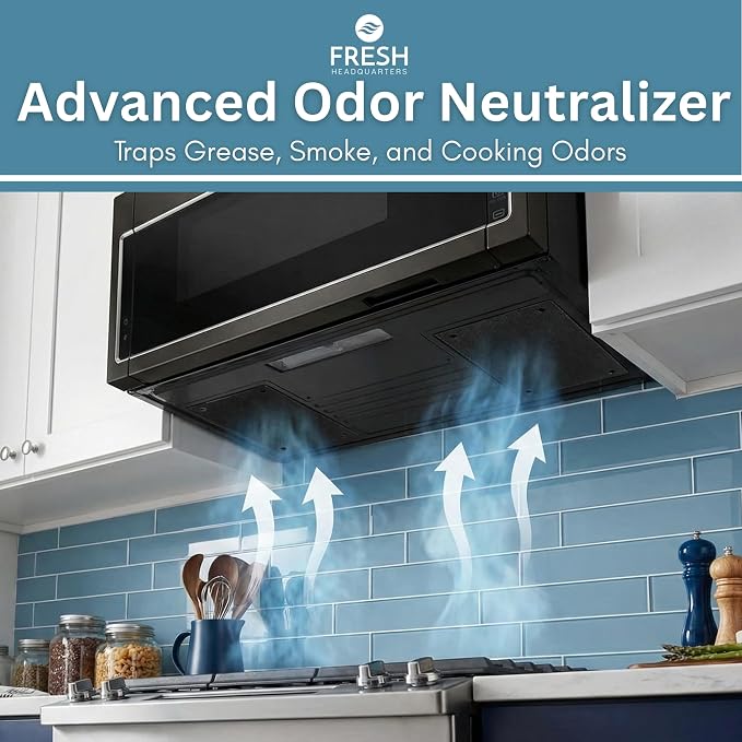 Activated Carbon Microwave Hood Filters - Charcoal Filters Compatible for Whirlpool Microwave Filter Replacement (WML55011HS & WML75011HZ, Low-Profile Models) - 10.25" x 7.125", 2-Pack - Made in USA