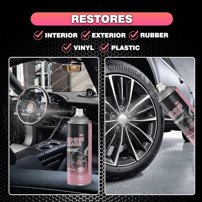 DONKEYPRO Car Interior Cleaner, Polishing Cleaner Detailer Spray for Vehicle Detailing, 450ml Aerosol 15 fl oz with Iron Can (3-Pack)