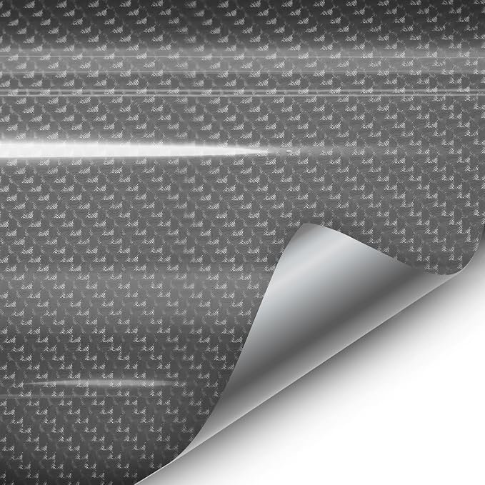 VVIVID Epoxy High Gloss Carbon Vinyl Automotive Wrap Film DIY Easy to Install No Mess (1.5ft x 5ft, Grey)