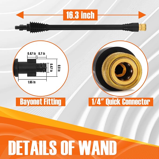 JOEJET Pressure Washer Spray Gun with Extension Wand and 5 Nozzle Tips | Compatible with Some Portland Husky Ford Pulsar ShopForce Taskforce Powerwasher
