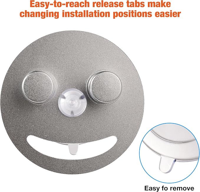 Smiley face sponge holder, kitchen Sink Caddy Organizer with Suction cup,Made of rust-proof aluminum that never rusts for Mommy & Daddy Sponges silvery (2-Pack）