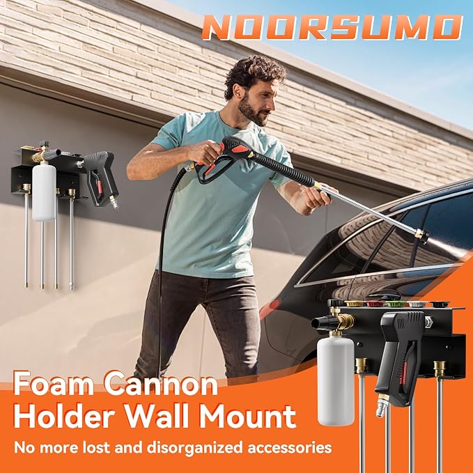 Foam Cannon Wall Mount and Pressure Washer Gun Holder Organizer