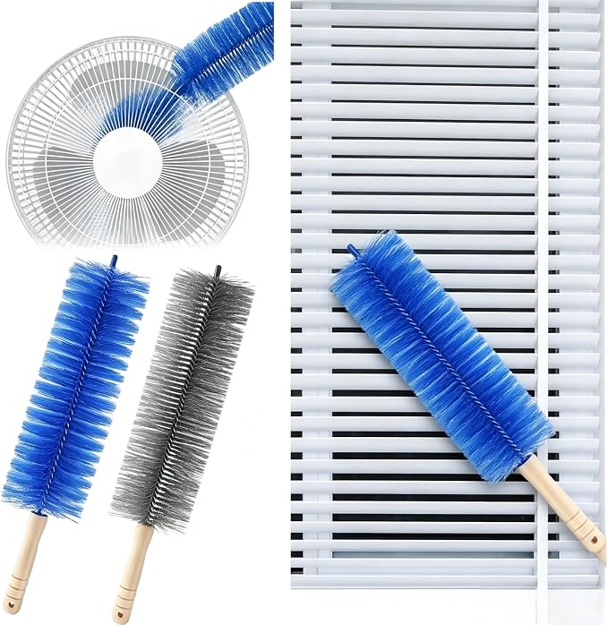 Bendable Microfiber Fan Cleaner Brush, Reusable Cobweb Duster, Washable Dust Remover for Electric Fan, Air Vents, Blinds, Curtains, Ceiling & Car Household Dust Cleaning Tool (2PCS)