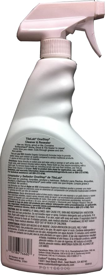 Custom Building Products TileLab Grout & Tile Cleaner and Resealer, 32 fl. oz.(946 ml) (Pack of 2)