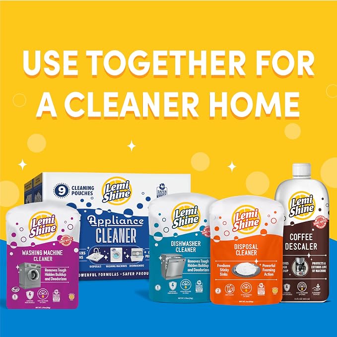 Lemi Shine Garbage Disposal Cleaner and Deodorizer - (2 Count) | Powered By Citric Acid - Foam Cleaner For Kitchen Garbage Disposal with a Natural, Fresh Lemon Scent