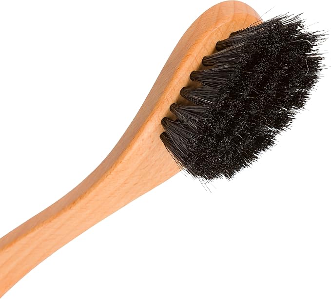 Redecker Dish Brush, Horsehair, Curved Handle – Precision Head for Delicate Cleaning, Made in Germany