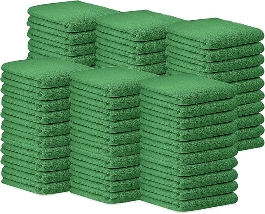 Avalon Towels Bar Towels (Pack of 60) Size 14x17 Inches – 100% Cotton, Absorbent and Reusable Cleaning Rags, Multipurpose Cleaning Towels, Terry Cloth Rags, Durable Shop Rags (Green)