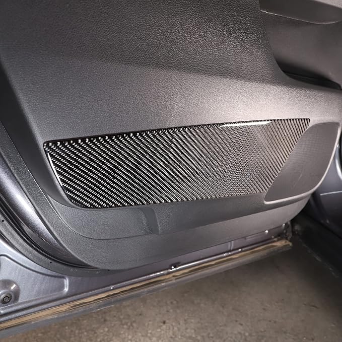 Door Anti-Kick Pad Stickers for Honda Pilot 2016-2022/Ridgeline 2017-2023/Passport 2019-2023, Inner Car Door Anti-Collision Mat, Interior Door Trim Panel, Carbon Fiber (Rear Door Trim Panel Sticker)