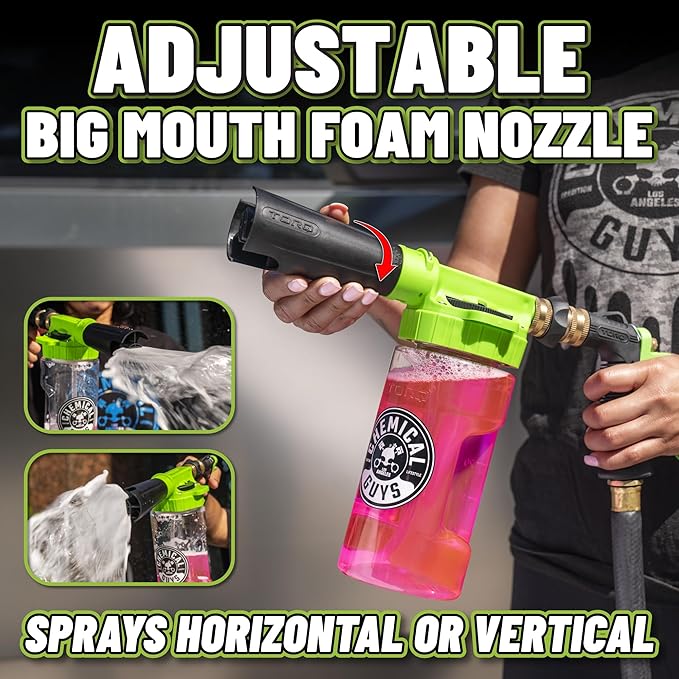 Chemical Guys, TORQ Foam Blaster 6 Cannon, Garden Hose Attachment for Cars | Sprays thick clinging suds straight off your garden hose, no pressure washer, with an adjustable foam ratio dial