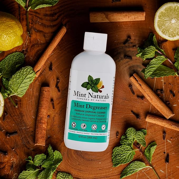 Natural Garbage Disposal Cleaner & Deodorizer - 12oz | Made in USA with USDA Organic Peppermint Oil by Mint Naturals