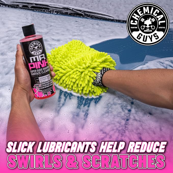 Chemical Guys, Mr. Pink pH-Balanced Car Wash Soap for Foam Cannons, 16 oz | Thick foaming suds lift dirt and grime in foam cannons, blasters or buckets, gentle on wax, sealant and ceramic
